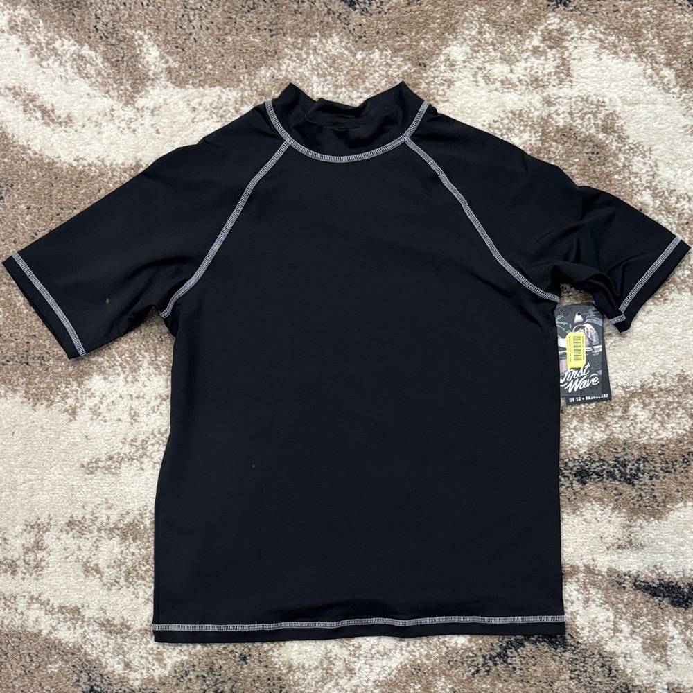 First Wave Black Rash Guard with Gray Accents